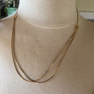 Vintage double strand adjustable slider gold necklace